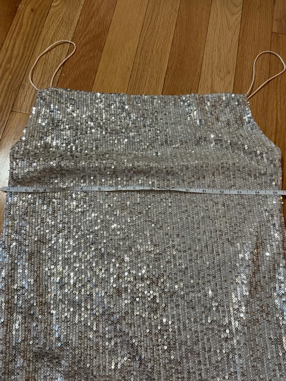 Gold Sequin Cowl Neck Mini Dress - Picture 6 of 8